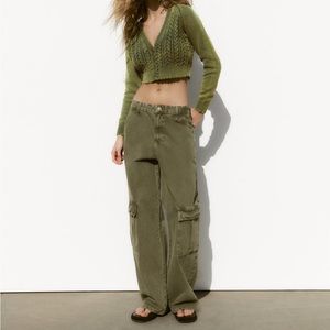 Zara Z1975 HIGH WAISTED CARGO JEANS - S26/ US2